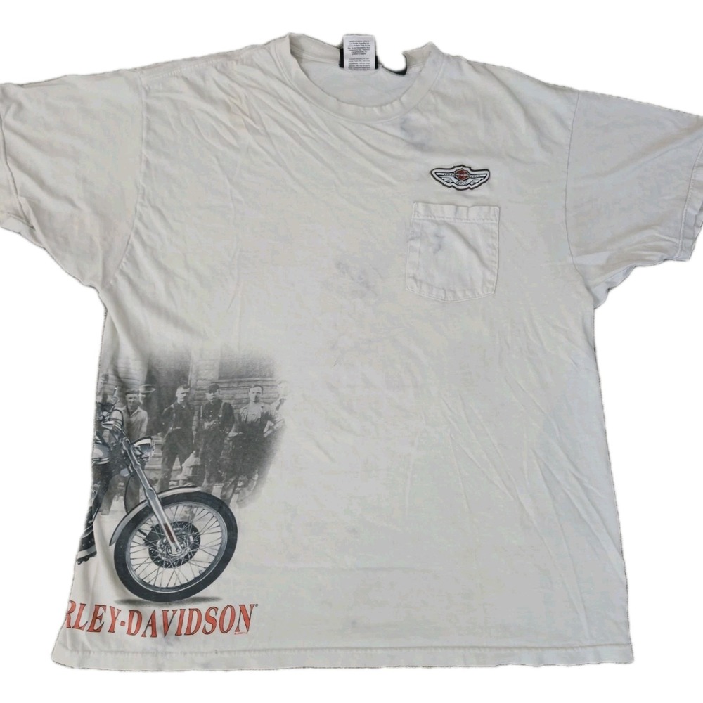 Vintage Harley Davidson T Shirt Mens XL 100 Year Anniversary Wrap Around Print
